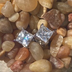 Nordstrom Cubic Zirconia (CZ) Square Silver Studs